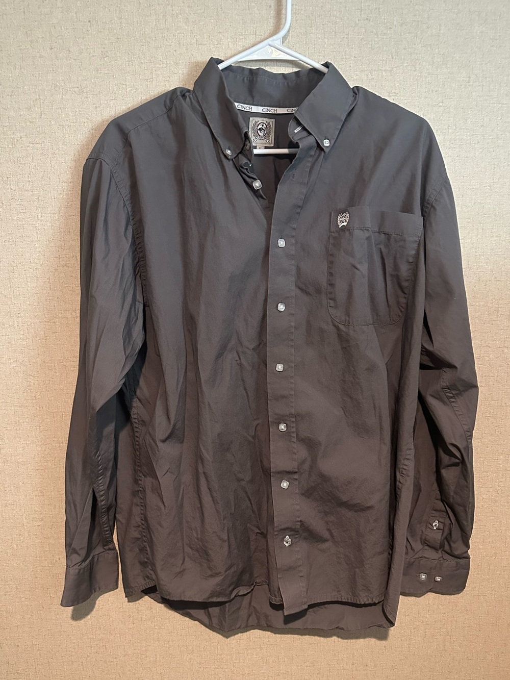 Cinch Men's Small Gray Button-Down Dress Shirt